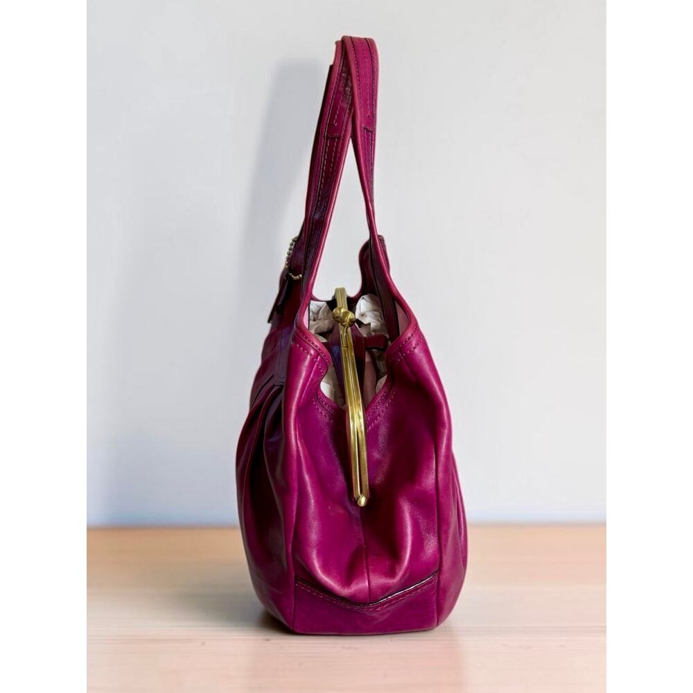 Y2K Coach 12248 Ergo Leather Pleated Framed Satchel Bag & Wristlet - Picture 4 of 14